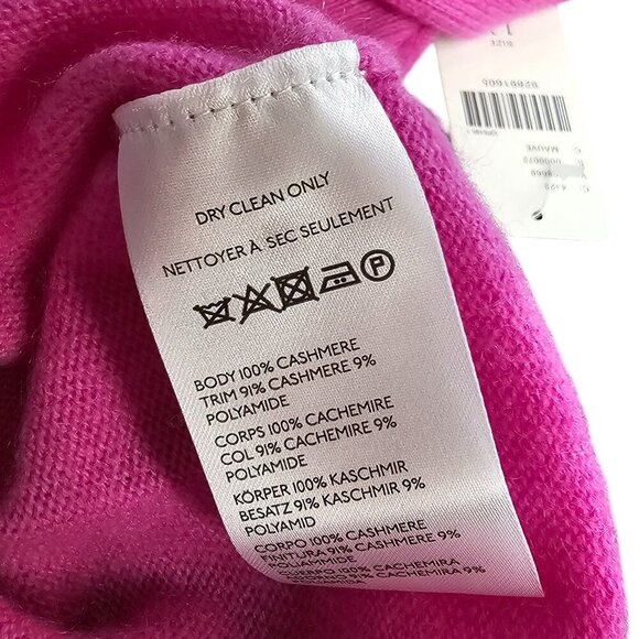 Anthropologie Pilcro The Alani 100% Cashmere Sweater, Cropped Crew-Neck, Pink,1X - Picture 8 of 9